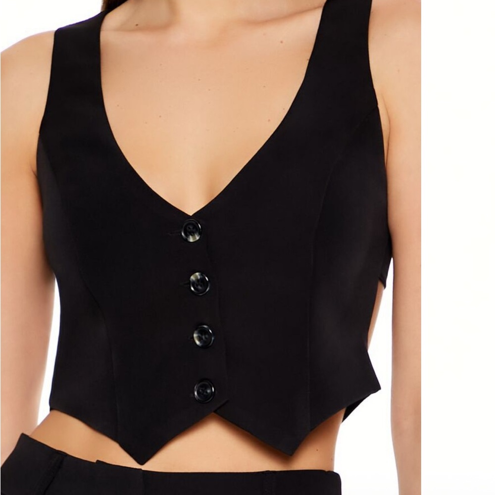 Brand New Forever 21 Black Asymmetrical Bustier Crop Top with tag.
